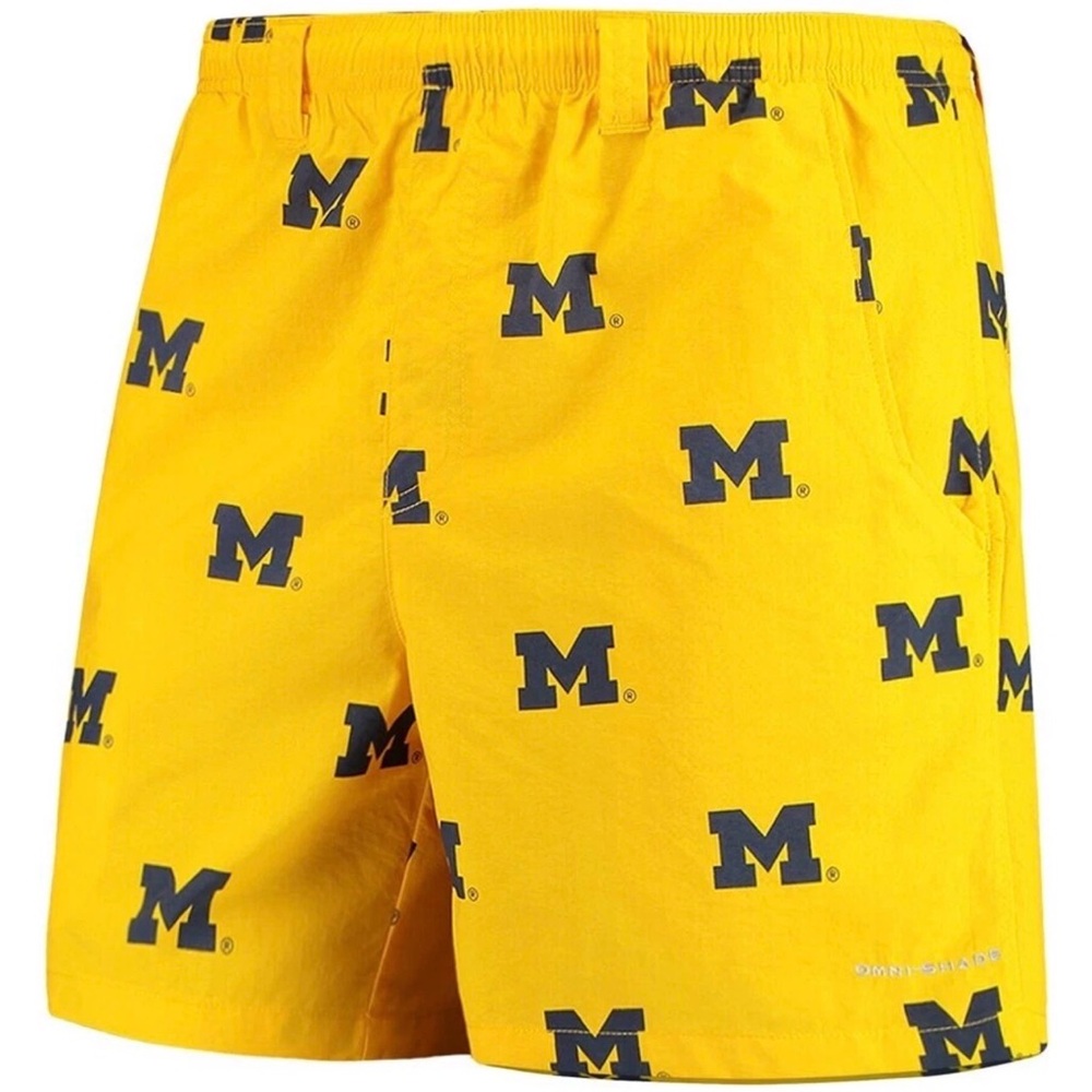 Columbia PFG Michigan Wolverines Lined Shorts Omni-Shade Size XXL